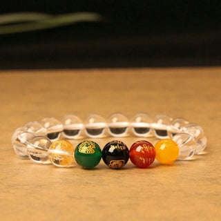 Buddha Gift Five Elements God of Wealth Various Agate Crystal Wealth Bracelet