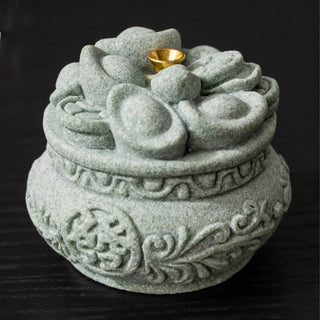 Buddha Gift Chinese Character Fu Ingots Healing Incense Burner Desk Decoration