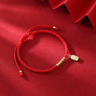 Buddha Gift Handmade Fu Character Charm Luck Fortune Rope Bracelet