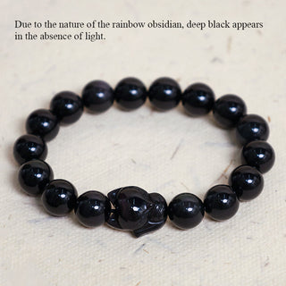 Buddha Gift Rainbow Obsidian Fox Healing Positive Bracelet