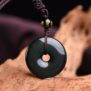 Buddha Gift Tibetan Obsidian Protection Necklace