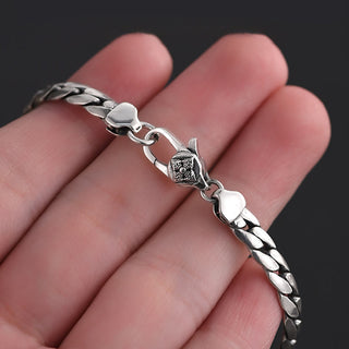 Buddha Gift Double Dorje Vajra Strength Punk Copper Chain Bracelet Necklace