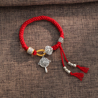 Buddha Gift Handmade Tibetan Om Mani Padme Hum Fu Character Luck Fortune Braided Bracelet