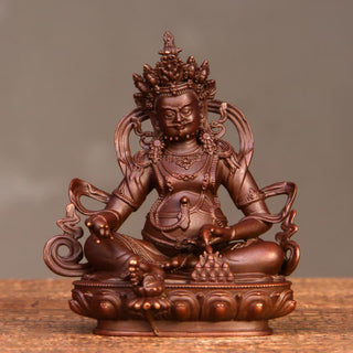 Buddha Gift Yellow Jambhala Bodhisattva Figurine Compassion Copper Statue Home Office Decoration