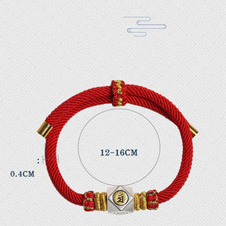 Buddha Gift 999 Sterling Silver Chinese Zodiac Natal Buddha Red Rope Luck Strength Handcrafted Kids Bracelet