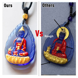 Buddha Gift Tibet Medicine Buddha Liuli Crystal Compassion Necklace Pendant