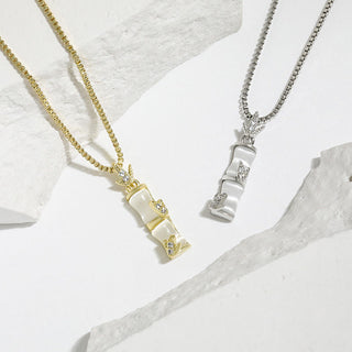 Buddha Gift Chalcedony Bamboo Pattern Harmony Necklace Pendant