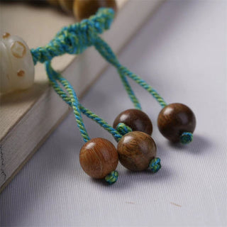 Buddha Gift Green Sandalwood Bodhi Seed Lucky Cat Positive Bracelet