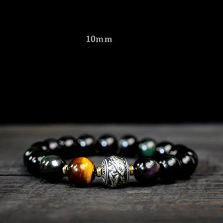Buddha Gift To Experience a Reversal of Fortune Rainbow Obsidian Gold Sheen Obsidian Protection Bracelet