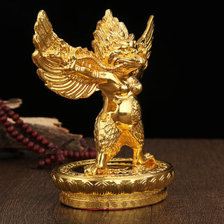 Buddha Gift Tibetan Gold Garuda Bird Alloy Protection Home Decoration