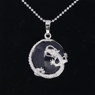 Buddha Gift Chinese Dragon Natural Quartz Crystal Healing Energy Necklace Pendant