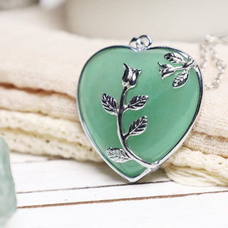 Buddha Gift Natural Healing Crystals Heart Pendant Necklaces