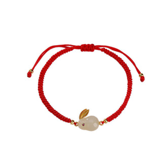 Buddha Gift 925 Sterling Silver Year of the Rabbit Hetian White Jade Luck Red String Protection Bracelet