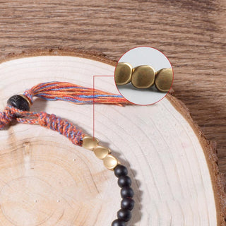 Buddha Gift Handmade Tibetan Black Onyx Tassel Bracelet