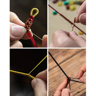 Buddha Gift Handmade True Love Knot Peach Blossom Charm Luck Rope Bracelet