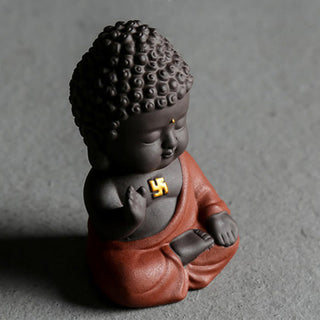 Buddha Gift Small Buddha Serenity Purple Clay Home Desk Decoration