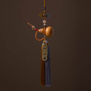 Buddha Gift Feng Shui Coins Gourd Chinese Knot Lucky Coins Five Emperor Money Wealth Tassels Decoration