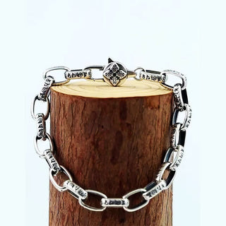 Buddha Gift Om Mani Padme Hum Double Dorje Copper Engraved Wisdom Bracelet