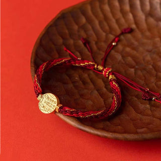 Buddha Gift Five Directions Gods of Wealth Handmade Reincarnation Knot Protection String Braid Bracelet