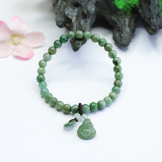 Buddha Gift Laughing Buddha Cyan Jade Healing Bracelet