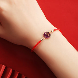 Buddha Gift 925 Sterling Silver Luck Koi Fish Color Change Wealth Handcrafted Braided Bracelet