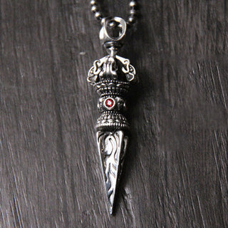 Buddha Gift 925 Sterling Silver Vajra Spiritual Power Necklace Pendant
