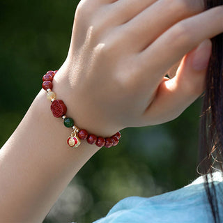Buddha Gift Cinnabar Happiness Calm Bracelet