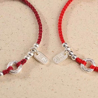 Buddha Gift 925 Sterling Silver Auspicious Clouds Peace Buckle Safe And Sound Bracelet Anklet