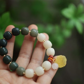 Buddha Gift Gradient Bodhi Seed Amber Lotus Peace Bracelet