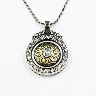 Buddha Gift Tibetan Om Mani Padme Hum Double Dorje Vajra Rotatable Purity Peace Necklace Pendant