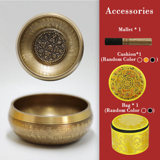 Buddha Gift Tibetan Sound Bowl Handcrafted for Yoga Mindfulness and Meditation Singing Bowl Set