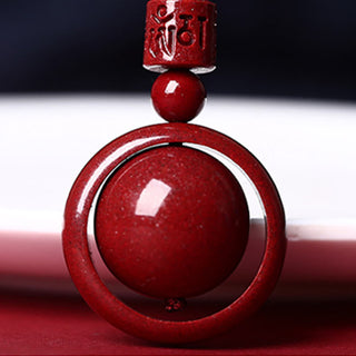 Buddha Gift Cinnabar Om Mani Padme Hum PiXiu Blessing Lucky Bead Necklace Pendant