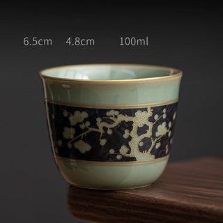 Buddha Gift Butterfly Flower Lotus Koi Fish Plum Blossom Ceramic Teacup Kung Fu Tea Cup 100ml