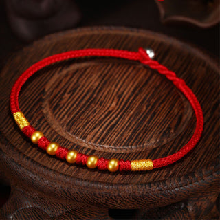 Buddha Gift 999 Gold Beads Luck King Kong Knot Handmade Braided Protection Bracelet