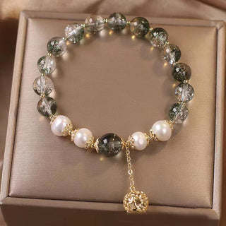 Buddha Gift Green Phantom Pearl Self-acceptance Charm Bracelet