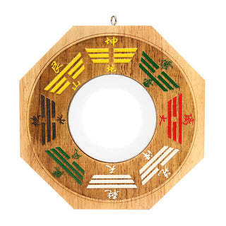 Buddha Gift Feng Shui Bagua Map Peach Wood Balance Energy Map Mirror