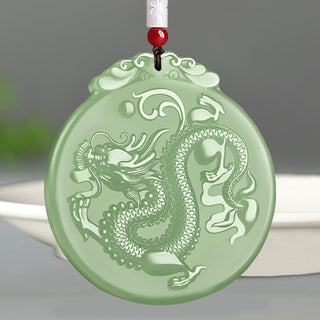Buddha Gift Chinese Zodiac Dragon Jade Luck Necklace String Pendant