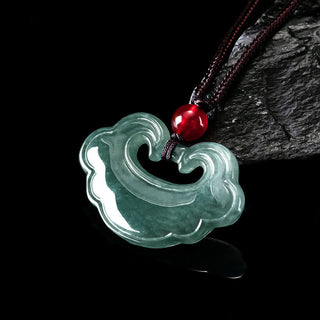 Buddha Gift Natural Green Jade Chinese Lock Charm Luck Necklace Pendant