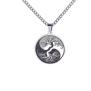 Buddha Gift The Tree of Life Titanium Steel Connection Necklace Pendant