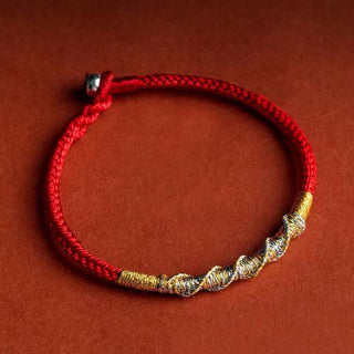 Buddha Gift 925 Sterling Silver Luck Strength Red String Protection Braid Bracelet