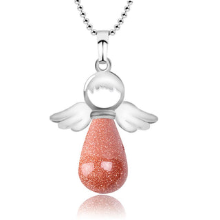 Buddha Gift Little Angel Wings Natural Crystal Luck Necklace Pendant