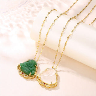 Buddha Gift Natural Laughing Buddha Peace Necklace