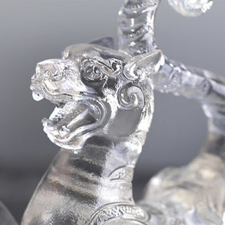 Buddha Gift Feng Shui Four Symbols Azure Dragon Handmade Liuli Crystal Art Piece Home Office Decoration