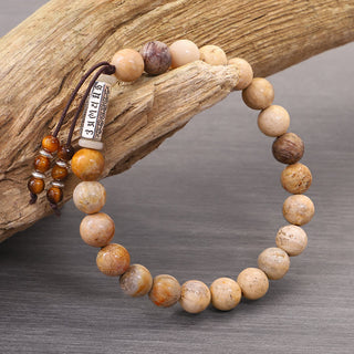 Buddha Gift Weathered Stone Om Mani Padme Hum Strengthen Bracelet