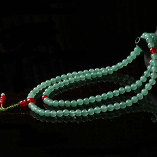 Buddha Gift 108 Beads Green Aventurine Red Agate Luck Mala Bracelet