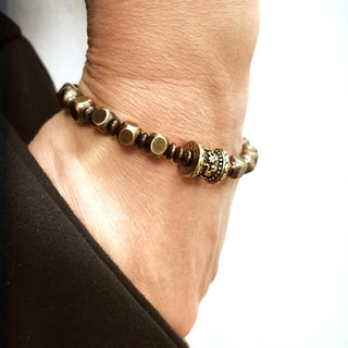 Buddha Gift Tibetan Om Mani Padme Hum Carved Copper Brass Amulet Focus Bracelet