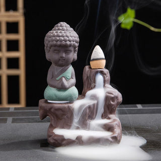 Buddha Gift  Backflow Smoke Fountain Ceramic Blessing Incense Burner Decoration