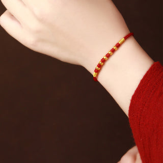 Buddha Gift 999 Gold Beads Luck King Kong Knot Handmade Braided Protection Bracelet