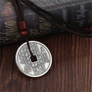 Buddha Gift Bagua Yin Yang Copper Coin Star Balance Energy Necklace Pendant