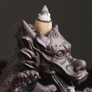 Buddha Gift Dragon Playing Ball Flower Protection Incense Burner Decoration